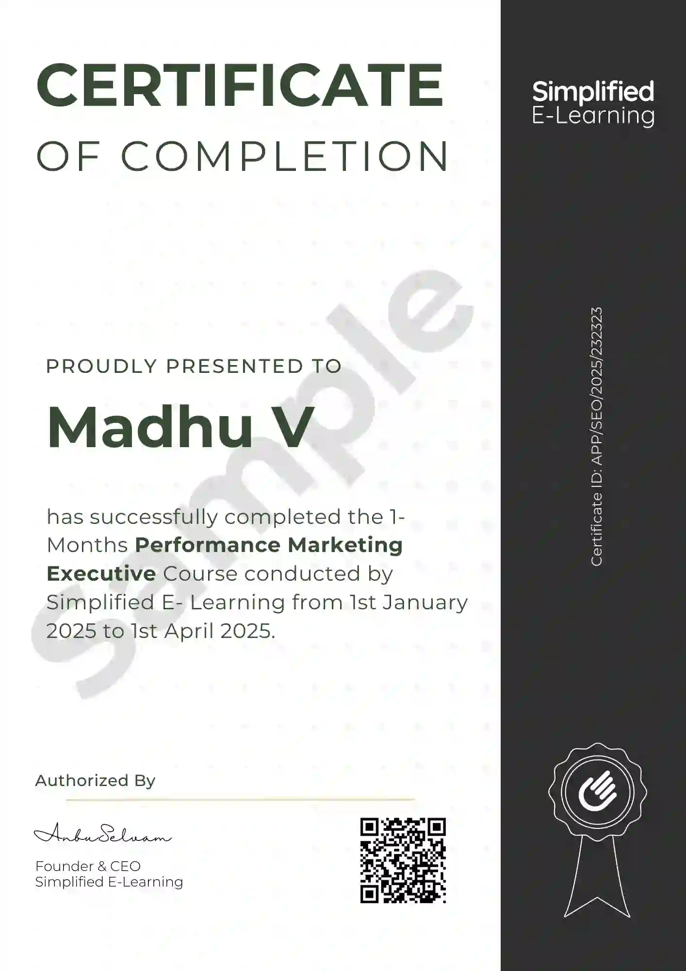 performance marketing executive certificate 4