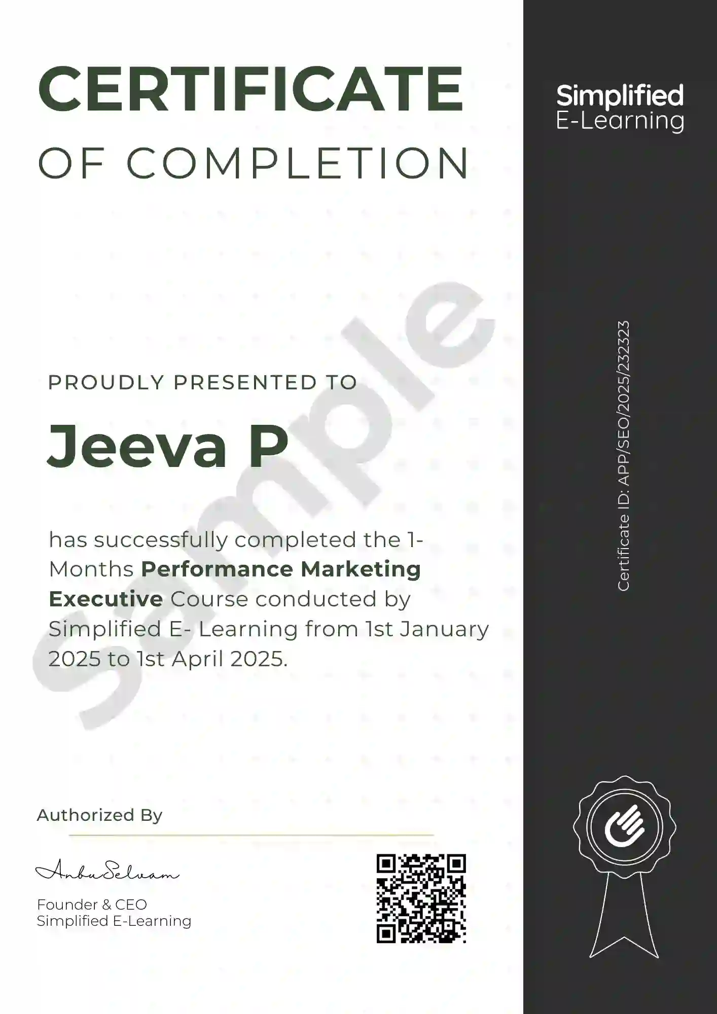 performance marketing executive certificate 5