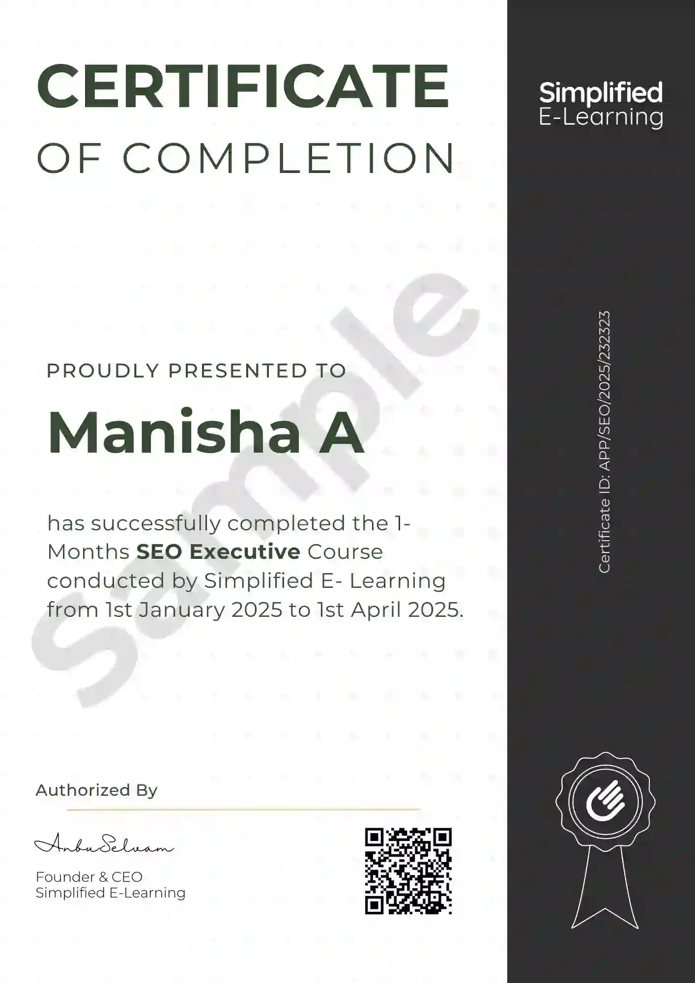 seo executive certificate 1
