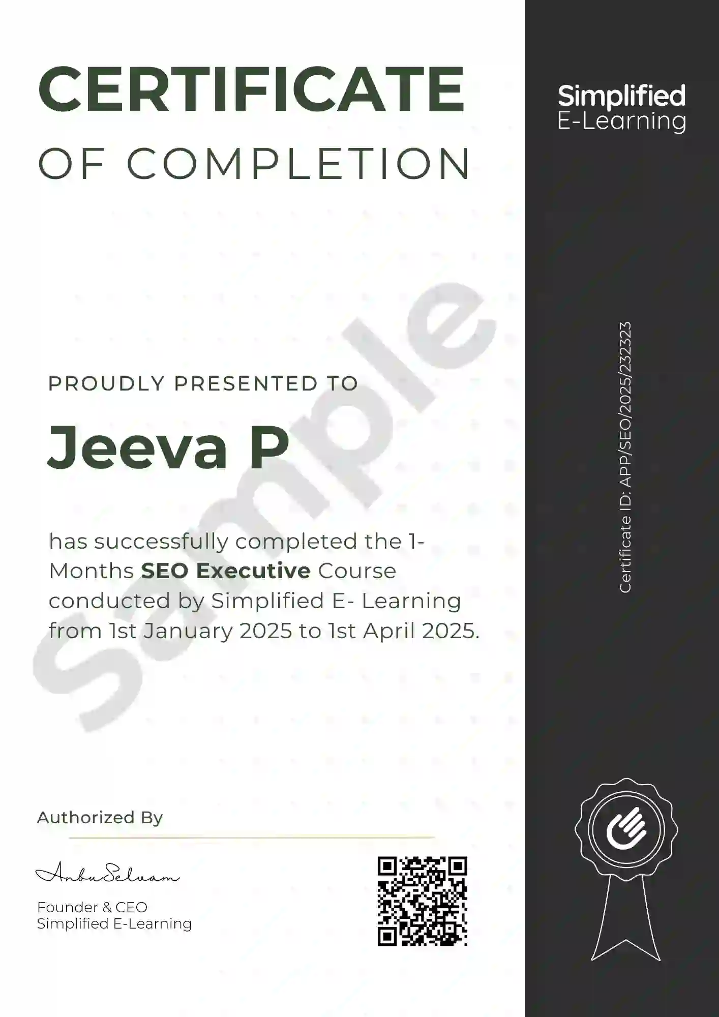 seo executive certificate 5